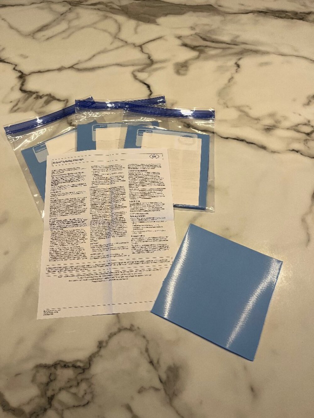 Rolyan Blue Thermoplastic Splinting Material Sheets 6"x6" (approx) - Bundle of 4